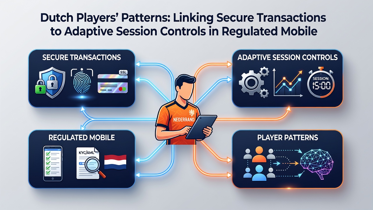 Diagram van adaptieve sessiecontroles gekoppeld aan transactiedata in Nederlandse apps