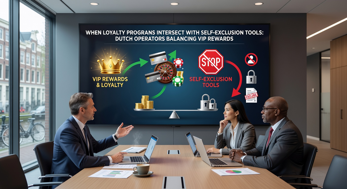 Dashboard van een gokapp met opties voor loyaliteitspunten en zelfuitsluiting naast elkaar
